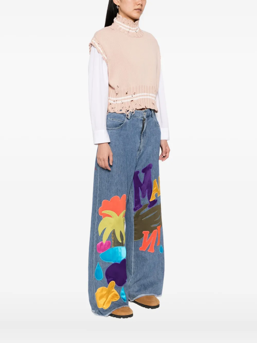 Marni Cotton Vest In Pink