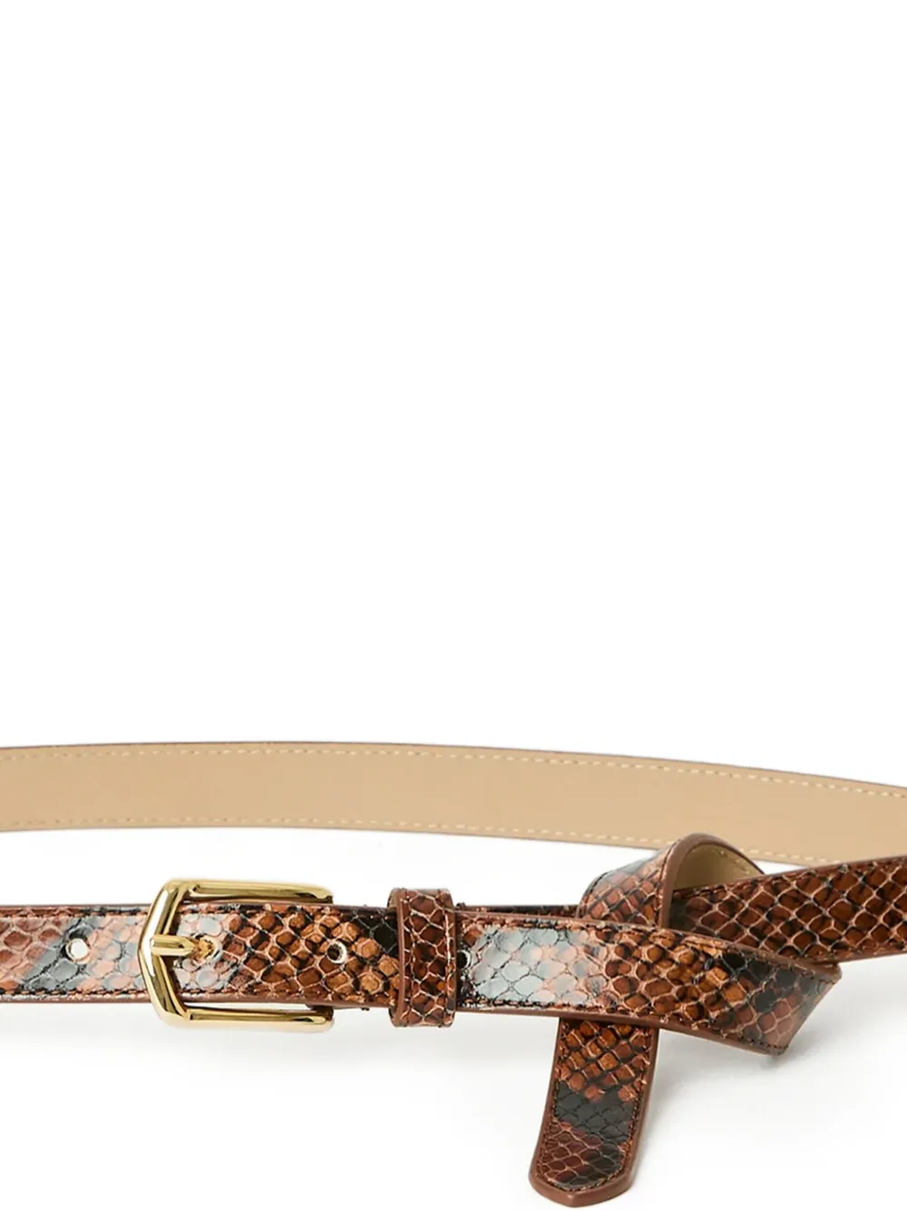 B-Low The Belt Geknoopte riem met pythonprint - Bruin