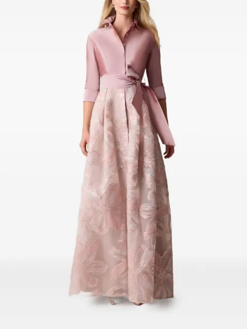 Teri Jon shirt-style sequinned dress