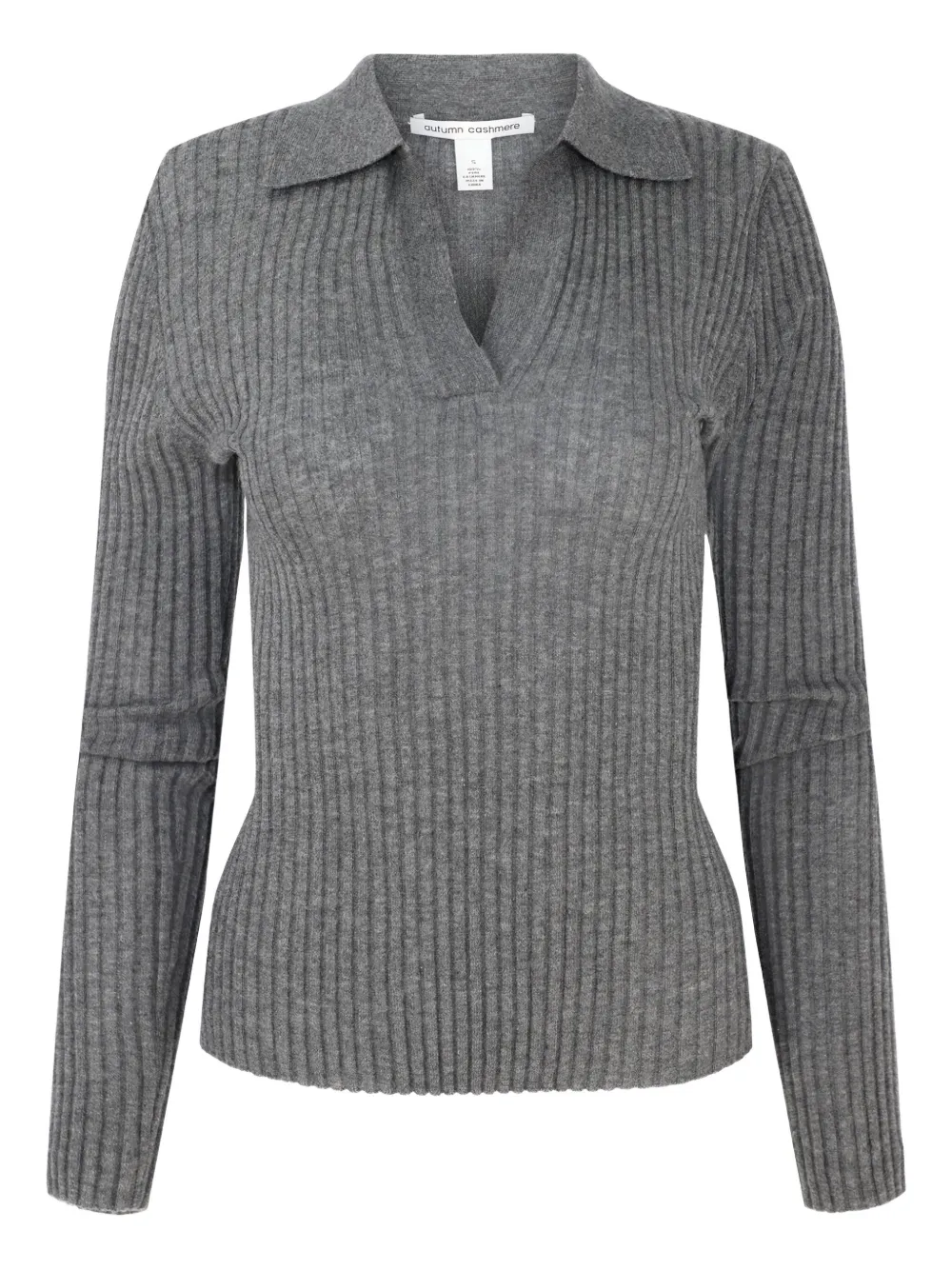 Autumn Cashmere ribbed-knit collared sweater | Grey | Image 1