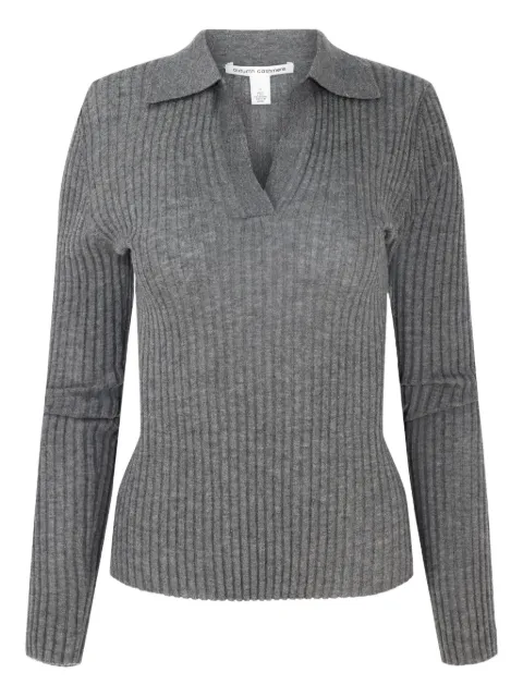 Autumn Cashmere ribbed-knit collared sweater