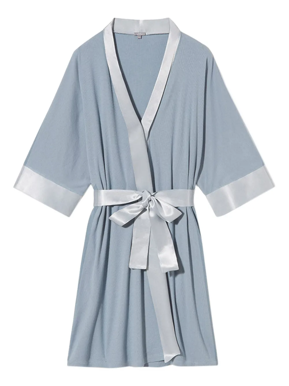 PJ Harlow Dreamwear satin-trimmed robe | Blue | Image 1