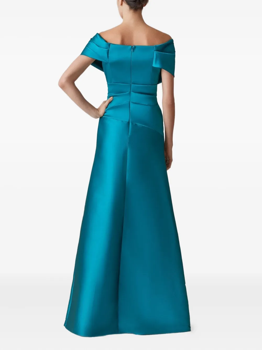 Teri Jon Off-shoulder Evening Dress In Blue