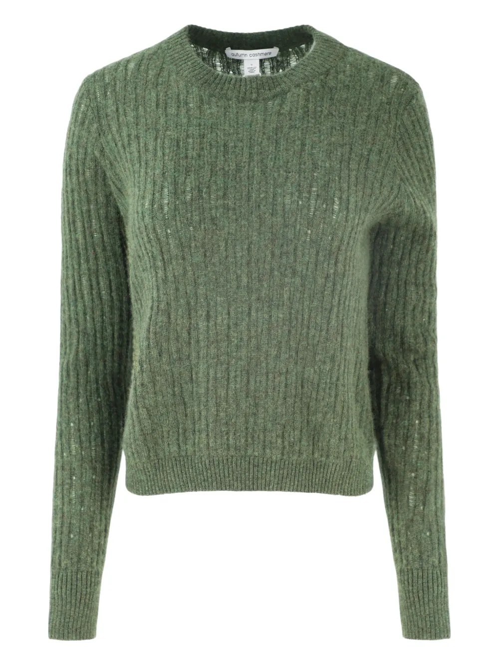 Autumn Cashmere ladder-stitch crew-neck sweater | Green | Image 1