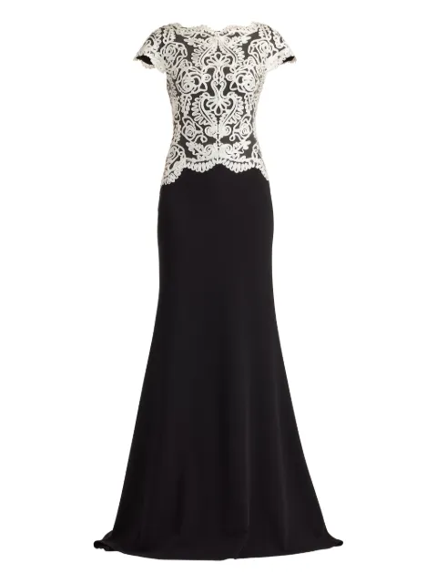 Tadashi Shoji embroidered lace sheath maxi dress