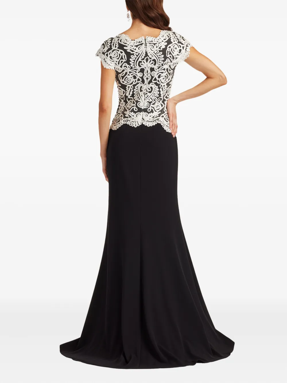 Tadashi Shoji Maxi-jurk met geborduurd kant Zwart