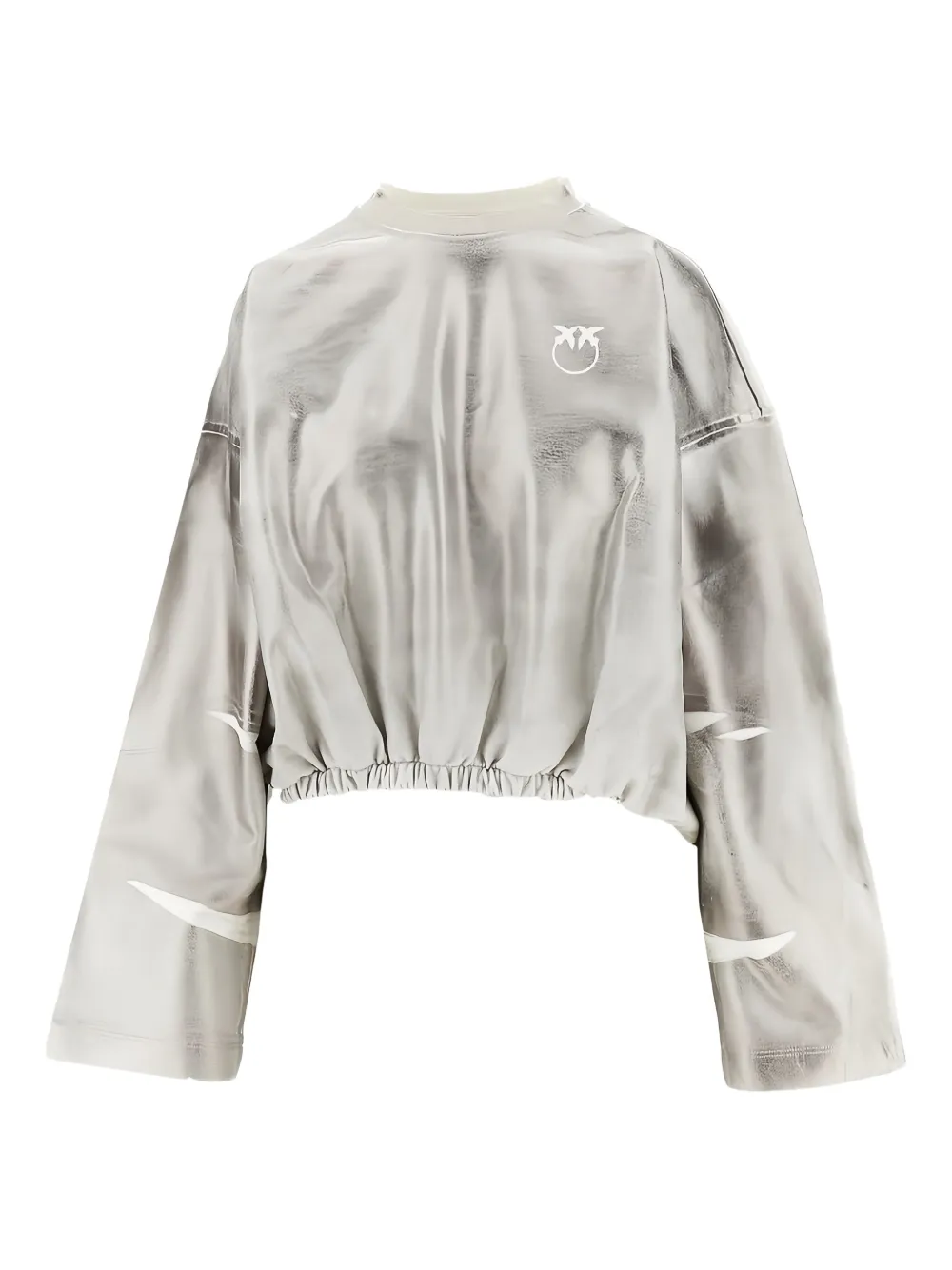 PINKO metallic-effect elasticated-hem sweatshirt Zilver