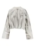 PINKO metallic-effect elasticated-hem sweatshirt - Silver