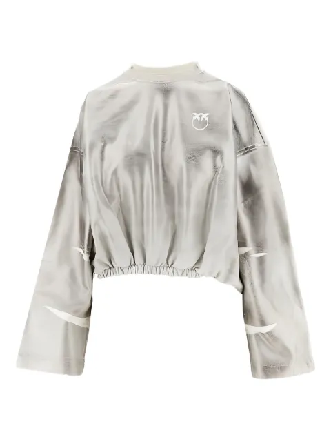 PINKO metallic-effect elasticated-hem sweatshirt 