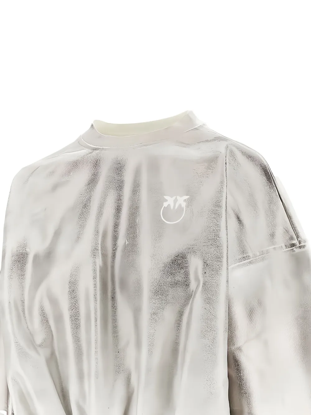 PINKO metallic-effect elasticated-hem sweatshirt Zilver
