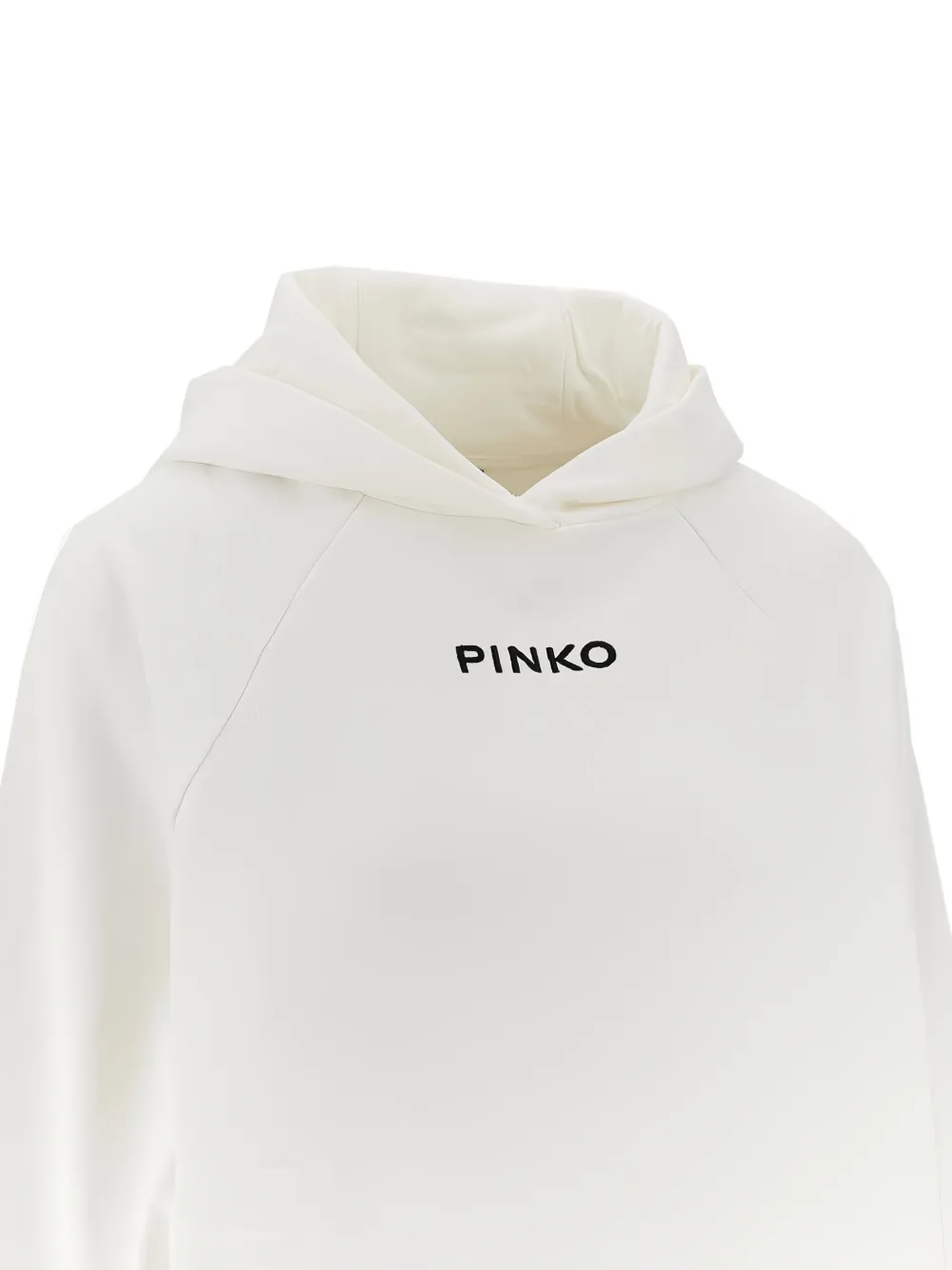 PINKO logo-embroidered hoodie Wit
