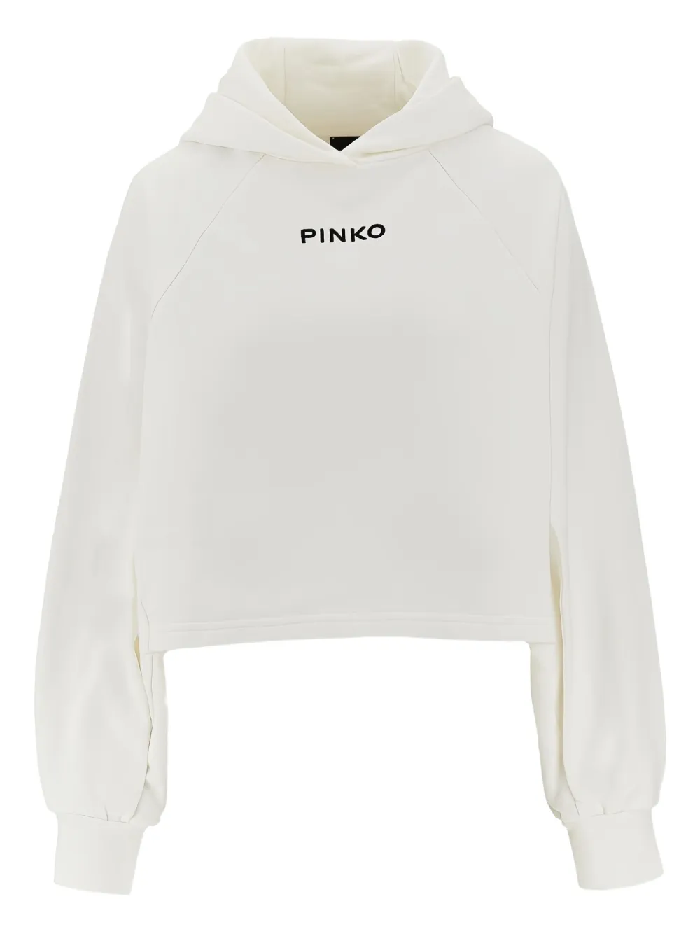PINKO logo-embroidered hoodie Wit