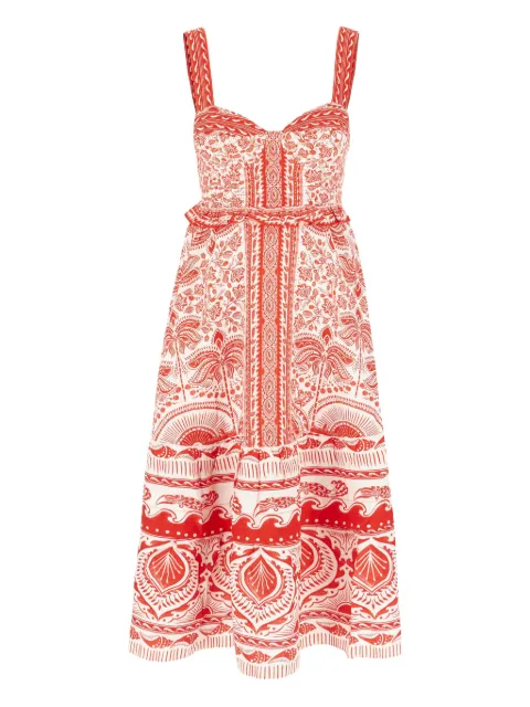 FARM Rio The Red River Ride print midi dress
