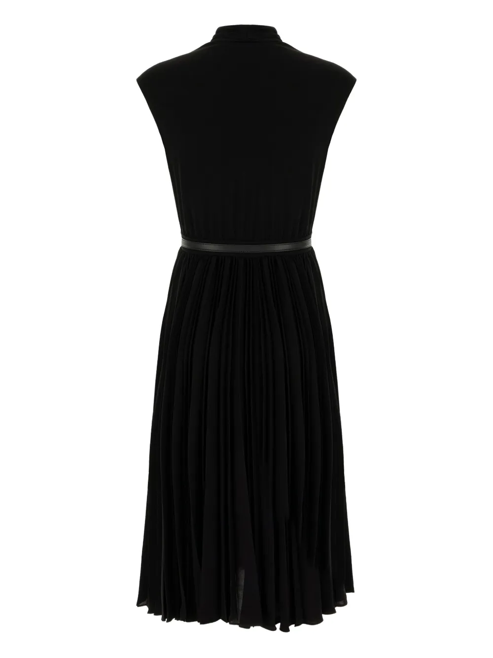 Max Mara pleated belted midi dress - Zwart