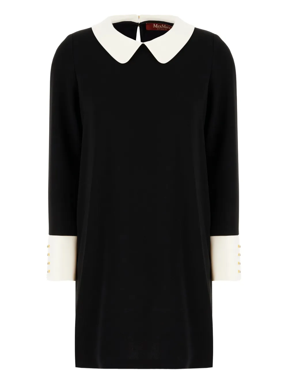 Max Mara peter-pan long-sleeve mini dress - ブラック Max Mara peter-pan long-sleeve mini dress - ブラック