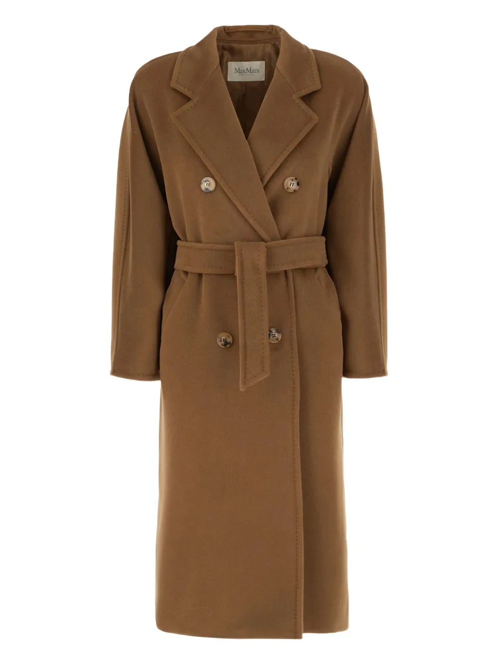 Max Mara Belted Double-breasted Coat In Brown