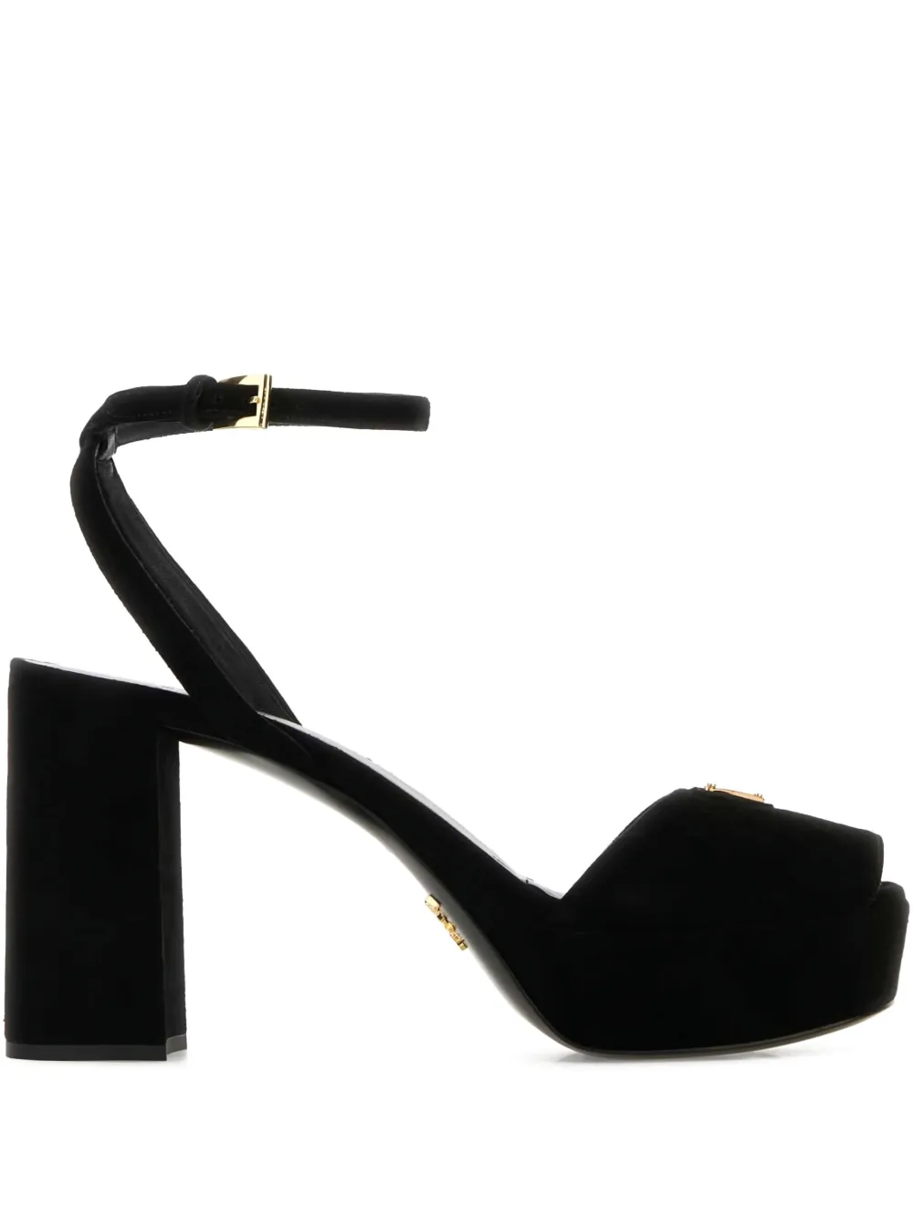 Prada 115 mm sandalen met plateauzool en enkelbandje Zwart