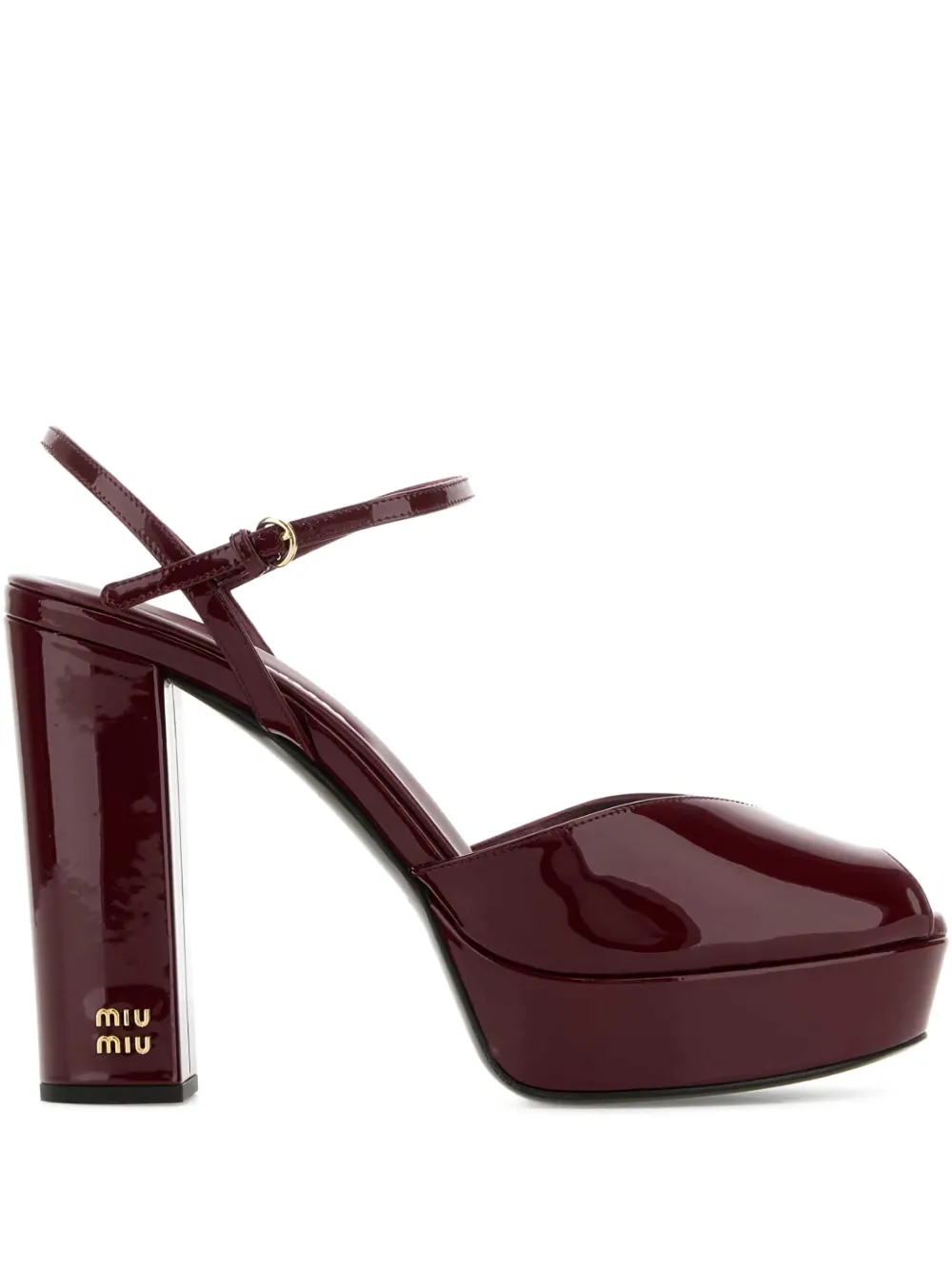 Miu 110 mm lakleren sandalen met plateauzool Rood