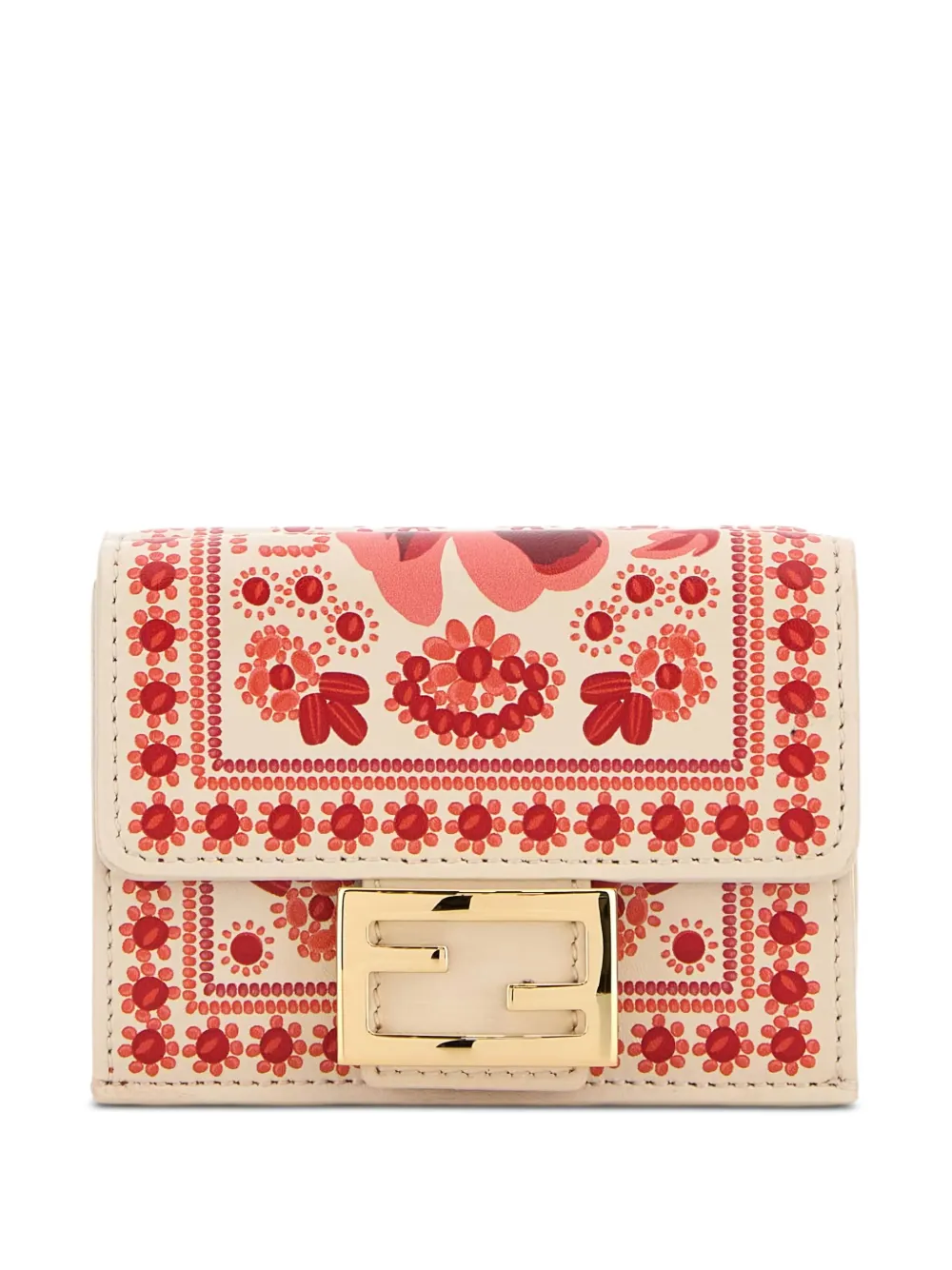 FENDI フローラル レザー 財布 - ニュートラル FENDI フローラル レザー 財布 - ニュートラル