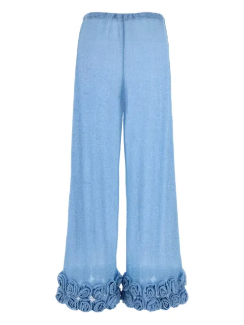 Oséree embellished-hemline trousers