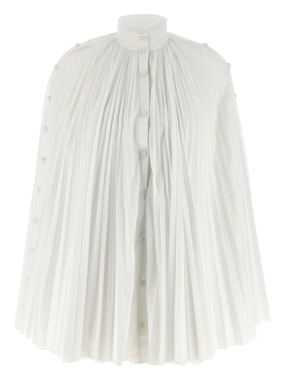 Giovanni Bedin Pleated Dress With Cape In White