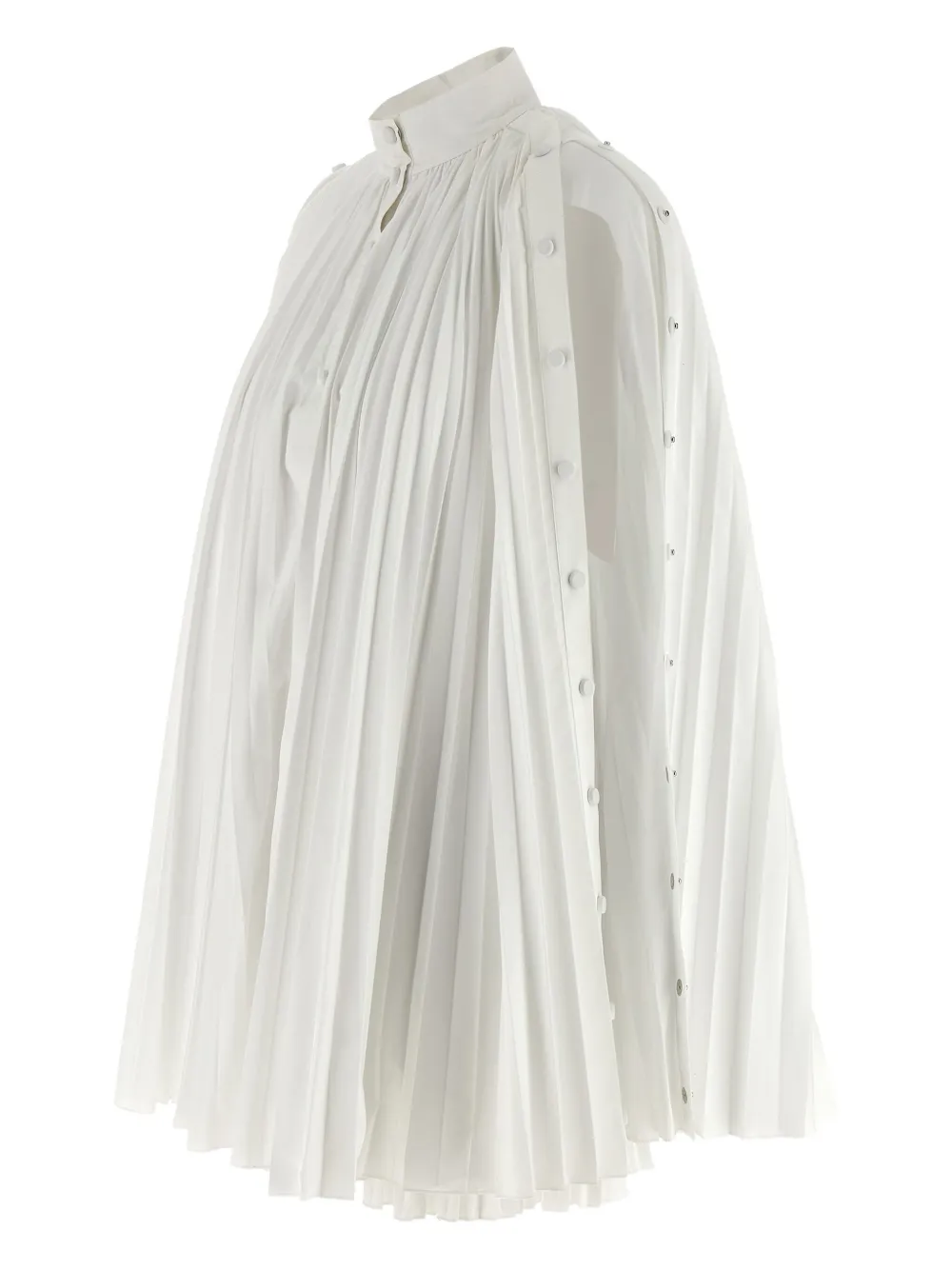 Giovanni Bedin Pleated Dress With Cape In White