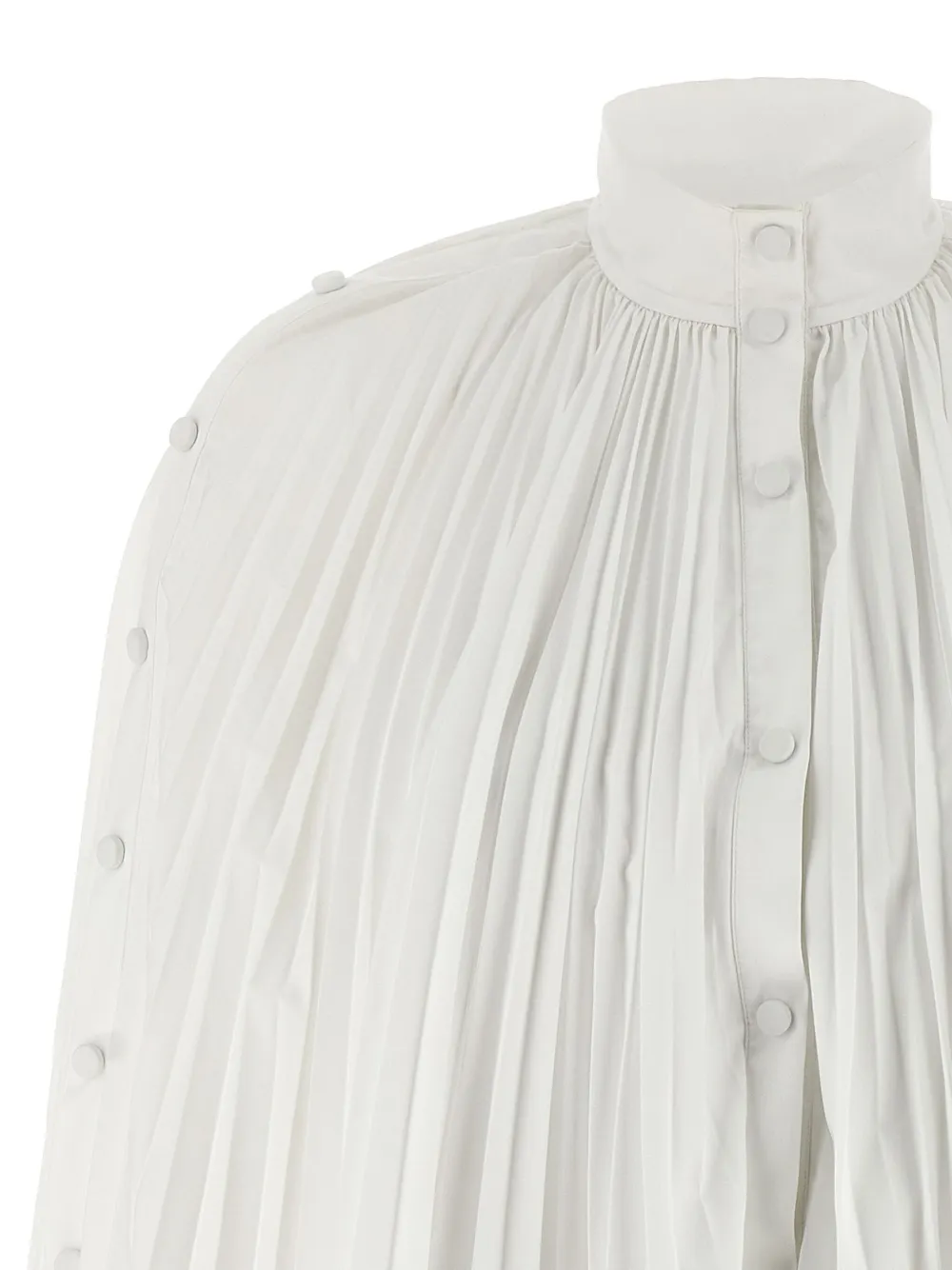 Giovanni Bedin Pleated Dress With Cape In White