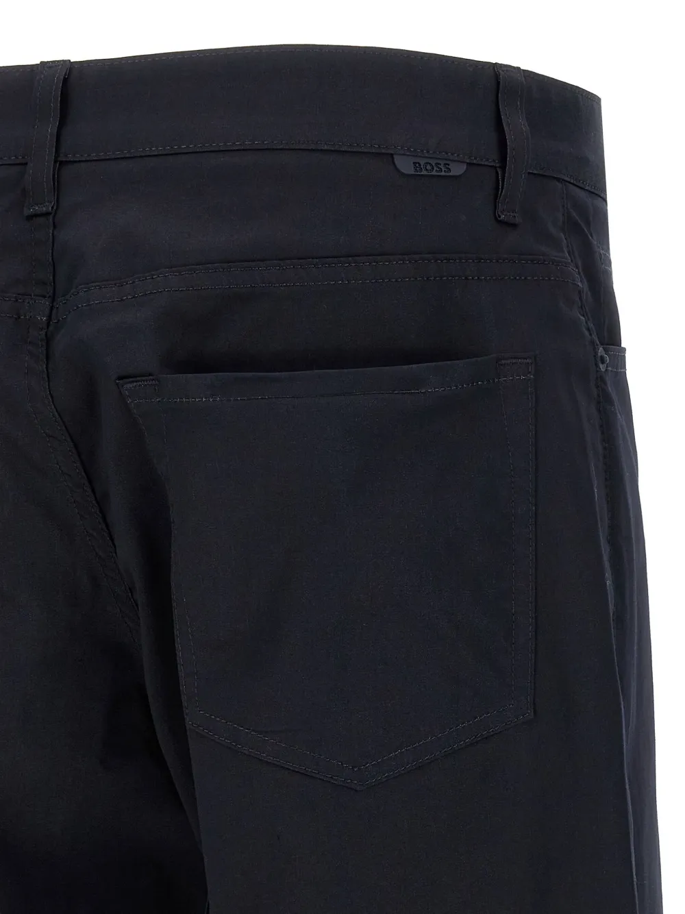 BOSS Maine broek met vijf zakken en logoplakkaat Blauw