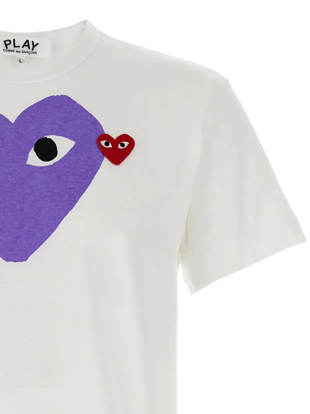 Comme Des Garçons Play T-shirt met logopatch en hartprint Wit