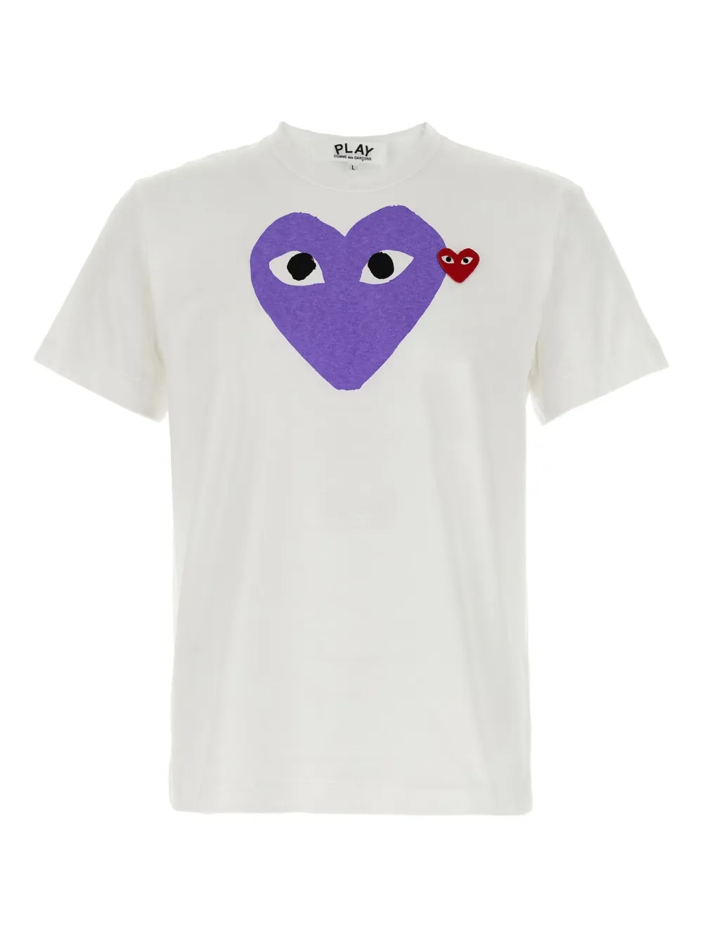 Comme Des Garçons Play T-shirt met logopatch en hartprint Wit