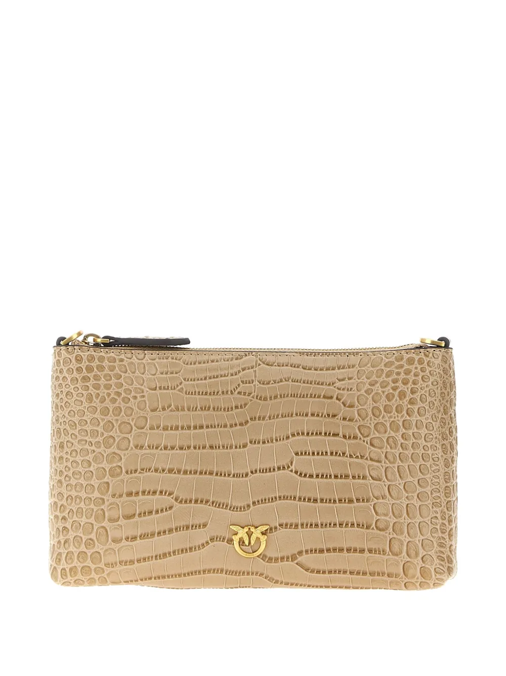 PINKO crocodile-print Love Birds cross body bag - Toni neutri