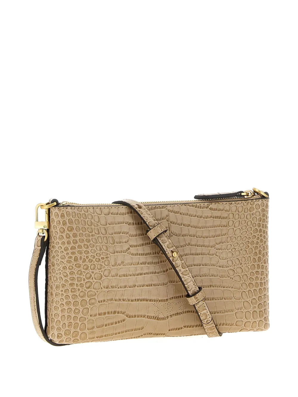 PINKO crocodile-print Love Birds cross body bag Beige