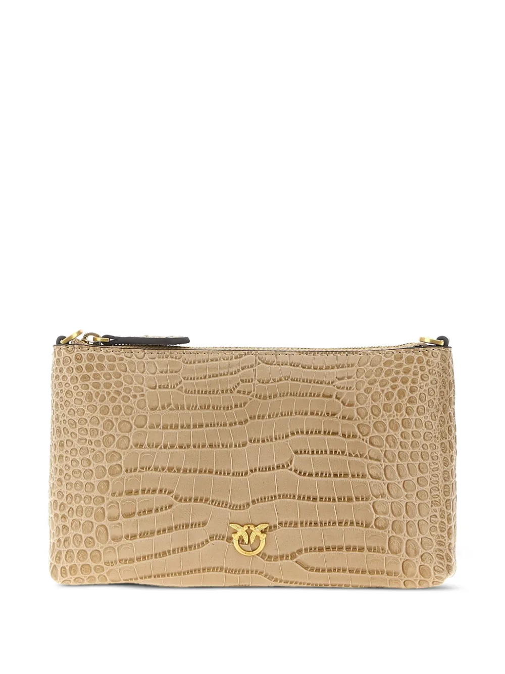 PINKO crocodile-print Love Birds cross body bag Beige