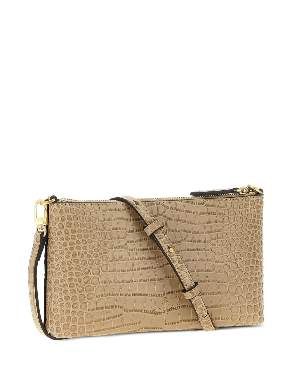 PINKO Love Birds crossbodytas met krokodillenprint - Beige