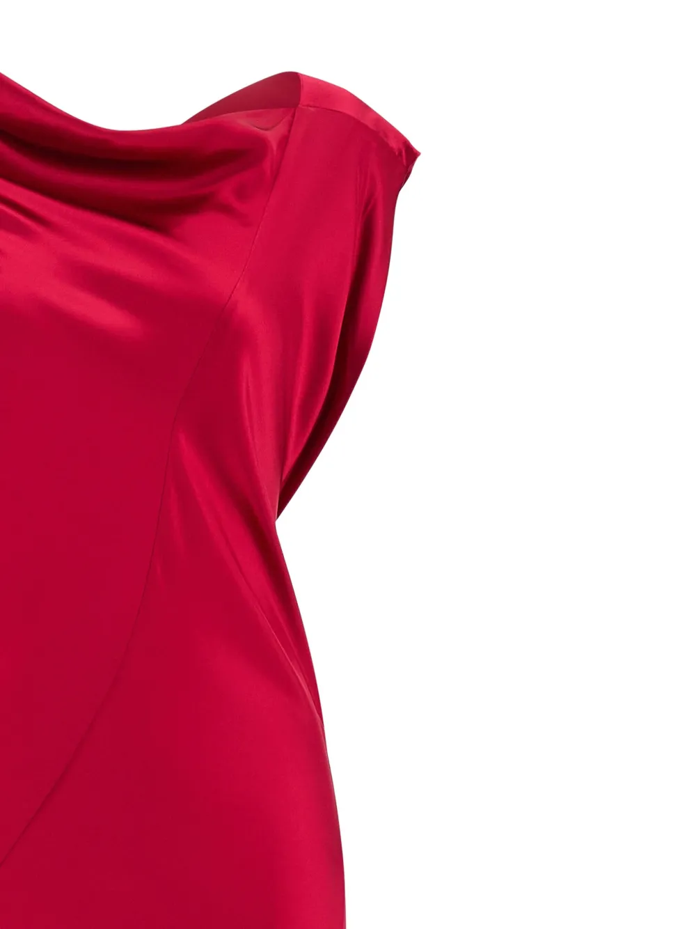 Alberta Ferretti cowl-neck satin long dress Roze