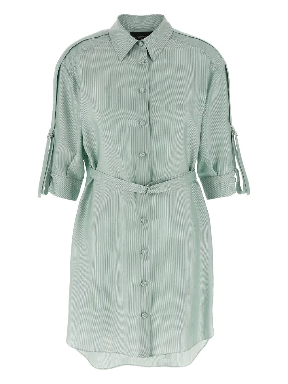 Giovanni Bedin striped belted shirt dress - グリーン Giovanni Bedin striped belted shirt dress - グリーン