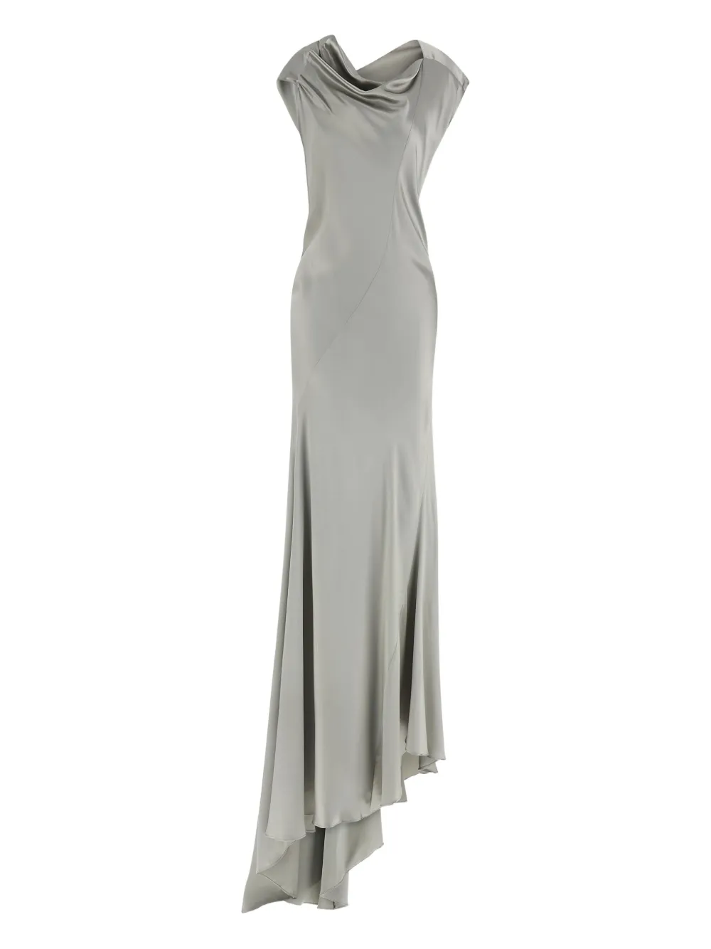 Alberta Ferretti cowl-neck asymmetrical dress - グレー Alberta Ferretti cowl-neck asymmetrical dress - グレー