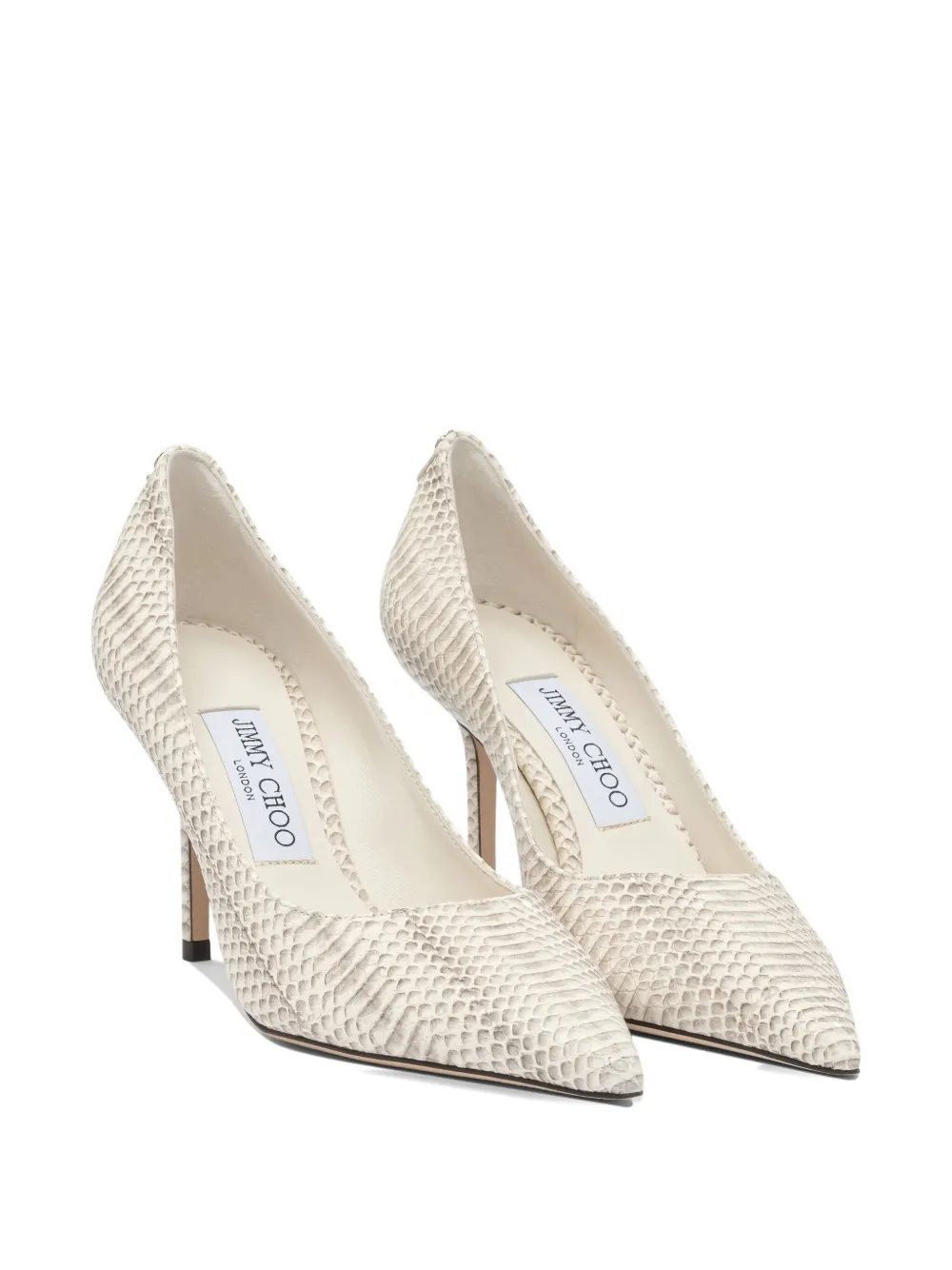 Jimmy Choo 85mm Love snakeskin-effect pointed-toe pumps Grey
