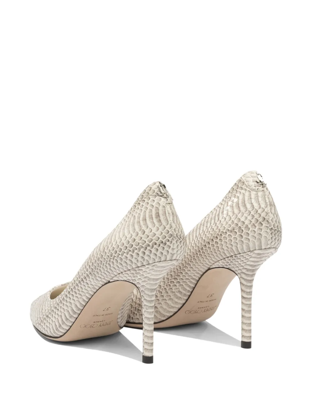 Jimmy Choo 85mm Love snakeskin-effect pointed-toe pumps Grey