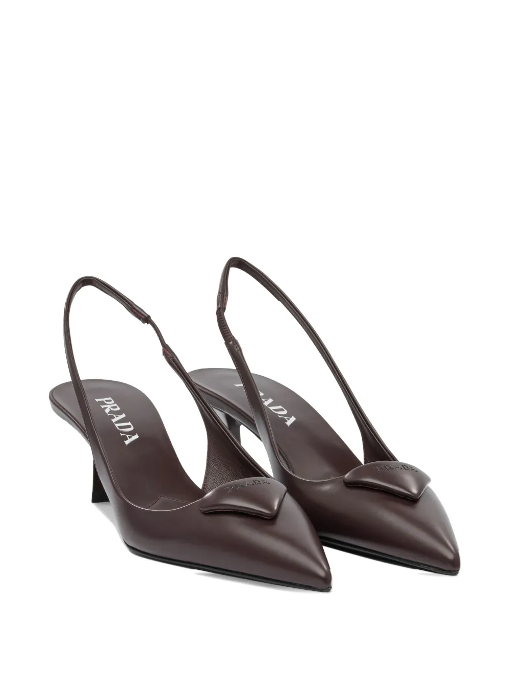 Prada Leren slingback pumps Bruin