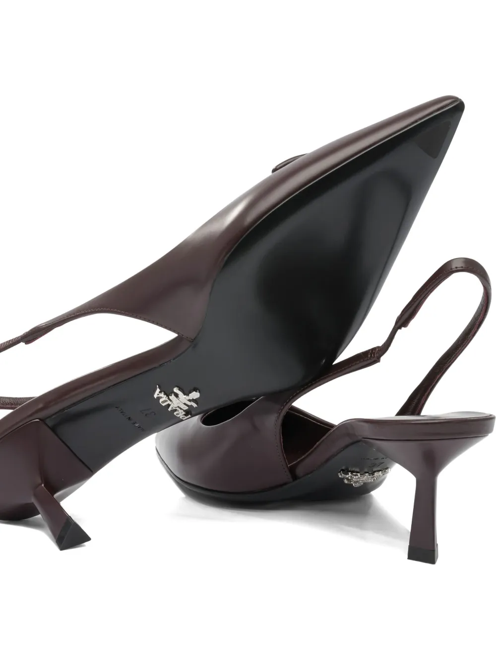 Prada Leren slingback pumps Bruin