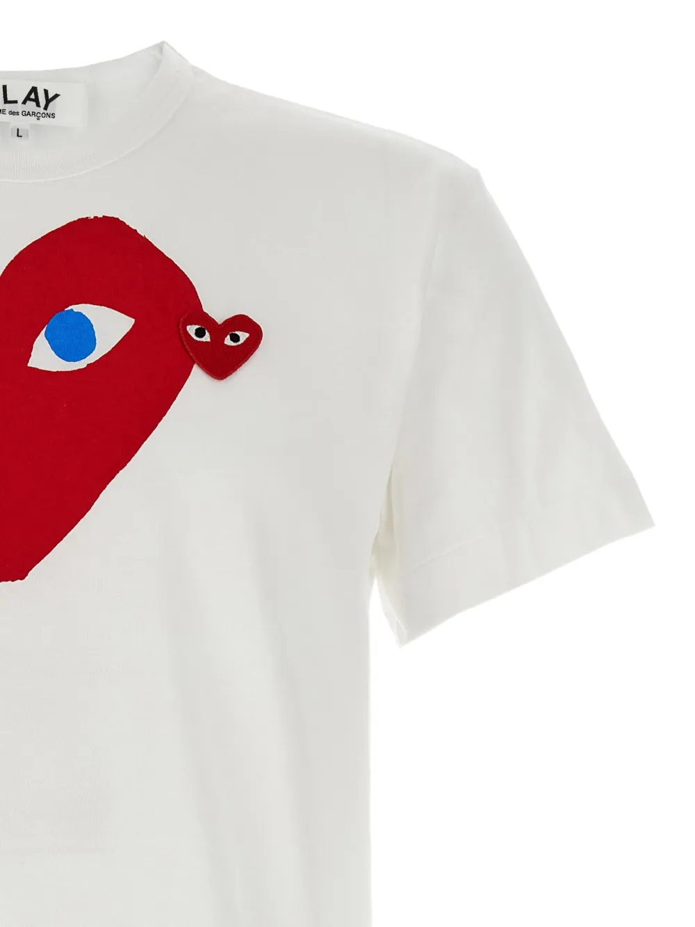 Comme Des Garçons Play T-shirt met hartprint logopatch Wit