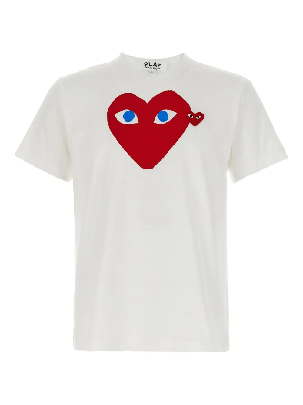 Comme Des Garçons Play T-shirt met hartprint logopatch Wit