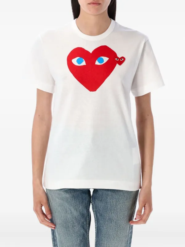 Comme Des Garçons Play ハートプリント Tシャツ | ホワイト | FARFETCH JP