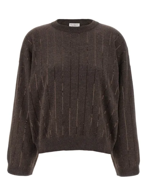Brunello Cucinelli sequin-striped cashmere sweater