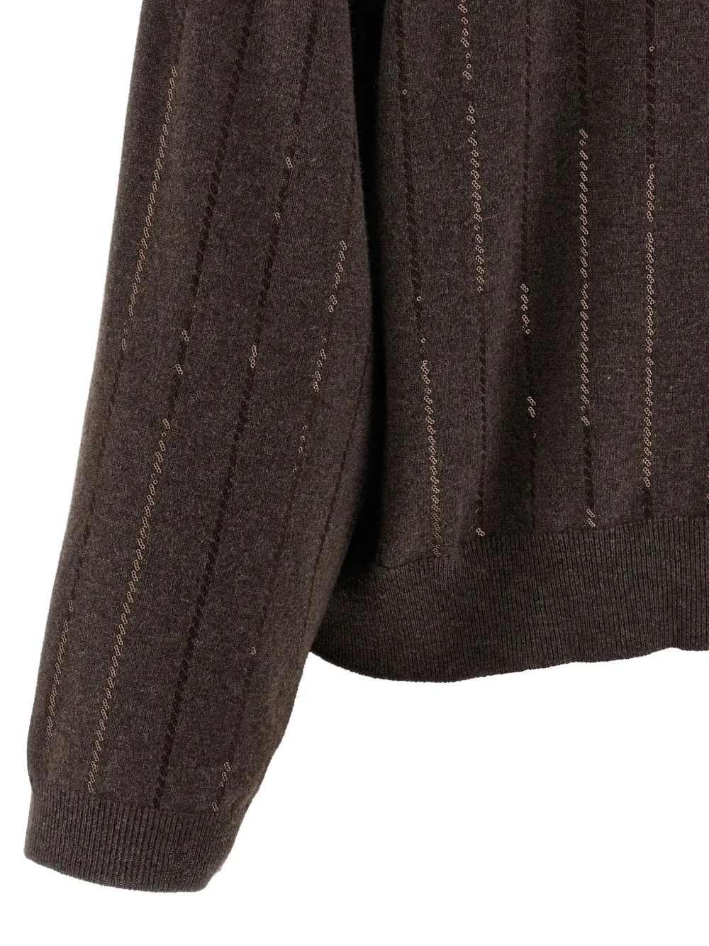 Brunello Cucinelli Kasjmier trui met pailletten Bruin
