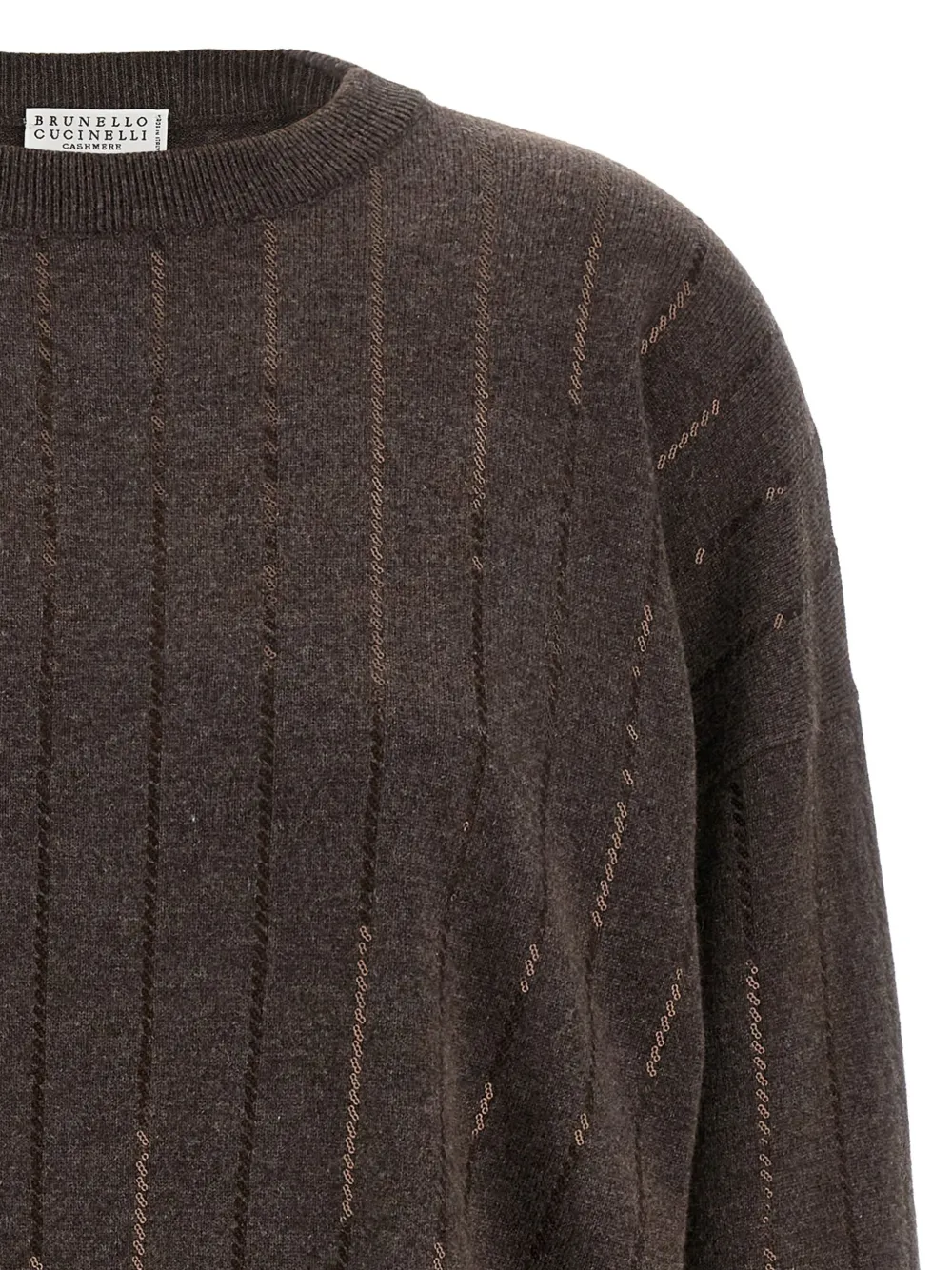Brunello Cucinelli Kasjmier trui met pailletten Bruin