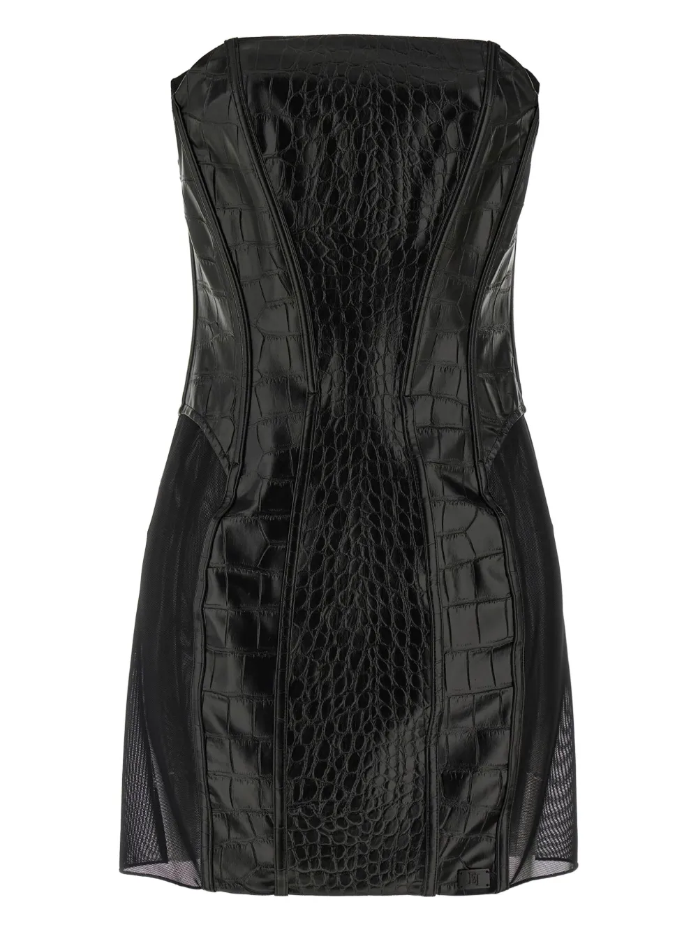 Elisabetta Franchi Mini-jurk met krokodillenprint Zwart