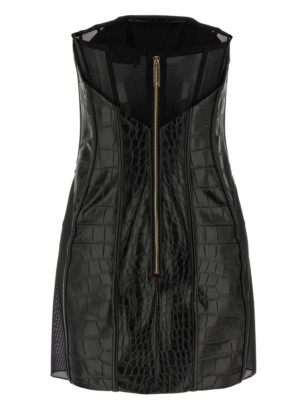 Elisabetta Franchi crocodile-print mini dress - ブラック Elisabetta Franchi crocodile-print mini dress - ブラック