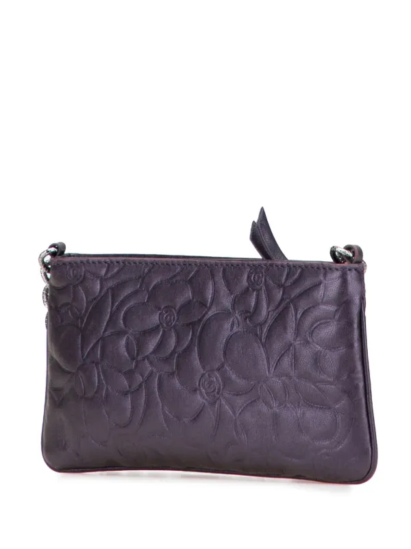 CHANEL Pre-Owned 2003-2004 Embossed Lambskin Camellia Chain